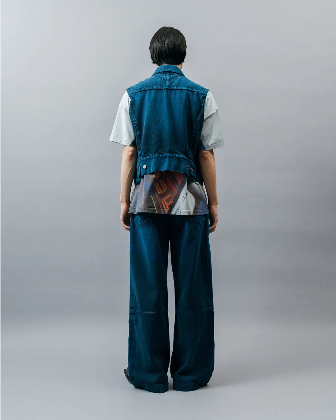 WIDE SEAM DENIM BAGGY PANTS .09【BLUE BLACK】