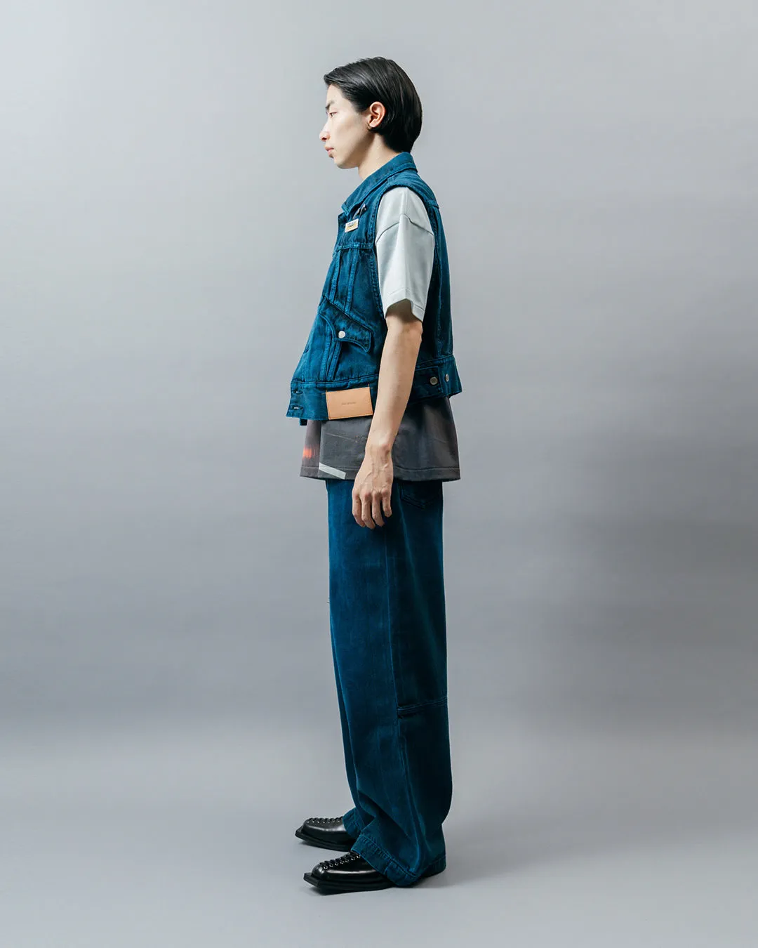 WIDE SEAM DENIM BAGGY PANTS .09【BLUE BLACK】