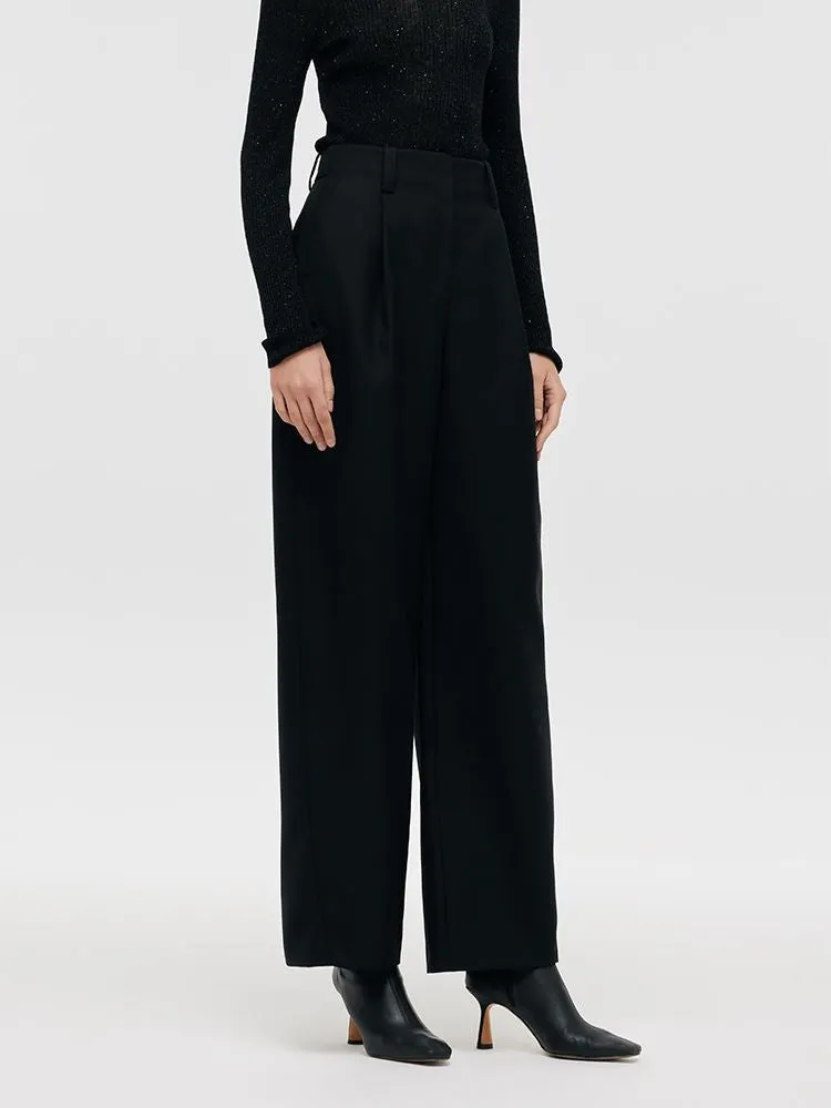 Wool Wide Leg Women Pants